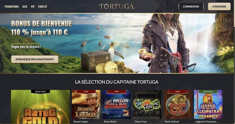 Image: Tout savoir sur Tortuga Casino : Bonus, Connexion et Application en Ligne